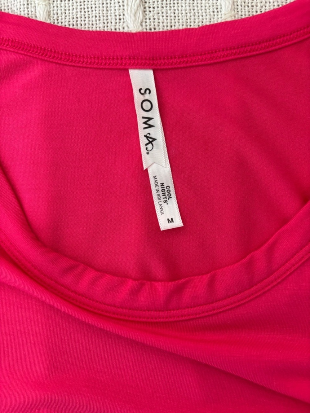 Soma Cool Nights Pink Long Tank Sleep Dress With Side Slit Size M - Picture 3 of 10